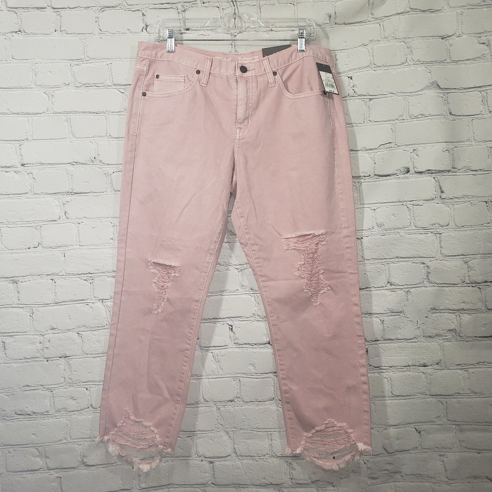 Mossimo mid rise boyfriend crop in pink